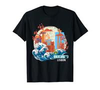 Lisboa Portugal Japonés Great Wave Kanagawa Camiseta
