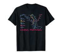 Lisboa Portugal Tránsito Metro Mapa Arte Raíces portuguesas Camiseta