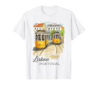 Lisboa Portugal Tranvía Vintage City Art Camiseta