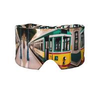 Lisbon - Antifaz para dormir con estampado de tranvía, bloquea la luz, suave y cómoda, con diadema ajustable