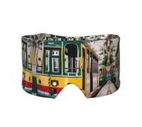 Lisbon - Antifaz para dormir con estampado de tranvía, bloquea la luz, suave y cómoda, con diadema ajustable