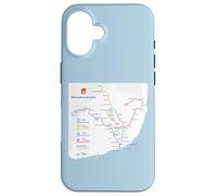 Lisbon Portugal Subway Train Railway - Souvenir Route Map Carcasa para iPhone 16