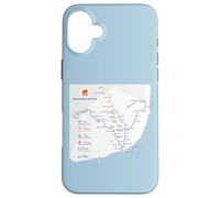 Lisbon Portugal Subway Train Railway - Souvenir Route Map Carcasa para iPhone 16 Plus