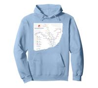 Lisbon Portugal Subway Train Railway - Souvenir Route Map Sudadera con Capucha
