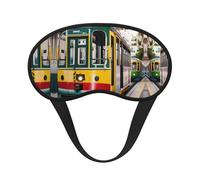 Lisbon Tram - Antifaz para dormir con estampado de tranvía, cubierta de ojos para dormir de lado, comodidad suave, perfecta para viajes, meditación