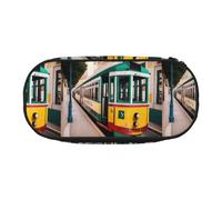 Lisbon Tranvía - Bolsa de almacenamiento para lápices, para escuela, estudiantes, niños, niñas, uso diario, práctico, Black, Talla única, Organizador de bolsas