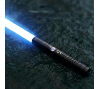 Lischwert Sable de luz RGB 7 colores 3 modelos de sable de luz, suave vibración y efectos de sonido de lucha, juguete de regalo y cosplay para niños a partir de 6 años (77 cm negro)