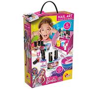 Lisciani - Barbie Color Change - Esmaltes de Uñas para Crear - Desde 5 Años | Taller de Manicura - Base, Pigmentos, Purpurina, Espátula, Pincel y Frascos - Tono que Cambia con Agua y Luz - Pegatinas