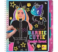 Lisciani - BARBIE - Cuaderno de Bosquejo Lindo Rascar - Libro Mágico Para Colorear y Decorar - Juego Creativo - Páginas Multicolores - Para Chicas Mayores de 4 Años