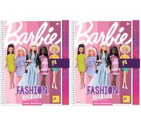 Lisciani - Barbie - Cuaderno de Bosquejo Look Tendencia - Estudio de Moda - Modelos de Vestir - Juego Creativo - Rotuladores y Lápices de Color - para Chicas a Partir de 5 Años (Paquete de 2)