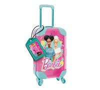 Lisciani - Barbie - Maletín Creativo de Viaje para Colorear - Desde 5 Años | Kit Nómada de Manualidades - Cuaderno, 4 Rotuladores, Diamantes y Pegatinas - Ideal para los Trayectos - Asa de Transporte
