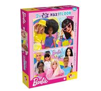 Lisciani - Barbie MaxiFloor - Dúo de Puzzles de 60 Piezas - Desde 4 Años | Dúo de Juegos Doble Cara - 60 Fichas por Lámina y Reverso por Colorear - Sencillo de Manipular - 60 Piezas Gruesas y Sólidas