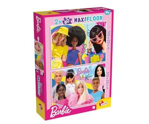 Lisciani - Barbie MaxiFloor - Dúo de Puzzles de 60 Piezas - Desde 4 Años | Dúo de Juegos Doble Cara - 60 Fichas por Lámina y Reverso por Colorear - Sencillo de Manipular - 60 Piezas Gruesas y Sólidas