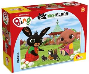 Lisciani - Bing MaxiFloor - Puzzle para niños Desde 3 años - 35 Piezas Formato Grande 70 x 50 cm - Personajes Bing y Amigos - Puzzle Educativo de Suelo