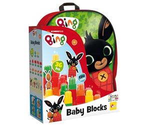 Lisciani - BING Mochila con Bloques de Construcción - Juguete Educativo para Niños desde 1 Año - Desarrolla Habilidades Motoras y Creatividad - Mochila Fácil de Transportar