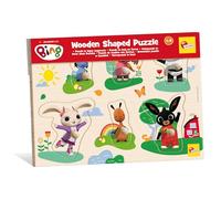 Lisciani - Bing - Puzzle de Formas de Madera para Bebé - Desde 1 Año | Juego de Asociación Sencillo - Siluetas de los Personajes de la Serie - Motricidad Fina y Coordinación - 6 Grandes Fichas