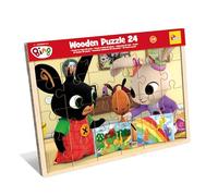 Lisciani - Bing - Puzzle de Madera de 24 Piezas con Base - Desde 1 Año | Juego de Montaje Robusto - Marco Estable para Guiar la Colocación - Reconocimiento Visual y Curiosidad - Materia Duradera