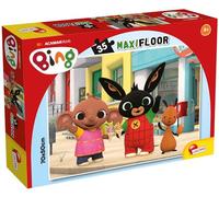 Lisciani - Bing - Puzzle MaxiFloor Gigante de 35 Piezas - Desde 3 Años | Gran Ilustración por Ensamblar - Personajes de la Serie en Escena - Motricidad Fina y Curiosidad - Formato 70 x 50 cm