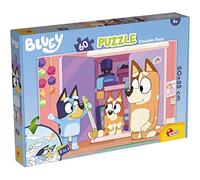 Lisciani - BLUEY - Puzzle de 60 piezas - Puzzle 2 en 1 - Doble cara - Espalda para colorear - Juego educativo - A partir de 4 años - Fomenta la creatividad - 50 x 35 cm