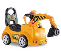 Lisciani - Bulldozer - Portador Electrónico Parlante - Juguete Educativo - Luces, Sonidos y Melodías - Brazo Mecánico - Amarillo y Negro - De 9 a 36 Meses - CAROTINA BABY