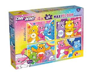 Lisciani - Care Bears - Ositos Cariñositos - Puzzle Educativo para niños Desde 4 años - Set 4 x 48 Piezas Doble Cara para Colorear - Formato 35 x 25 cm - Actividad Creativa - Motricidad Fina