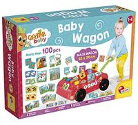 Lisciani - Carotina Baby - Carretilla Wagon con 8 Puzzles - Desde 1 Año | Remolque Educativo Portátil - Puzzles y Juegos de Memoria para Guardar - Juguete para Bebés - Primer Año de Vida y Más
