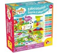Lisciani - CAROTINA BABY - Colección de 10 Juegos Educativos para Niños desde 2 a 4 Años - Torre de Equilibrio, Rompecabezas, Memoria , Colores, Tombola y mucho màs - Kit de Juegos Completo