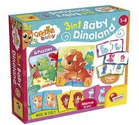 Liscianigiochi - Dinosauro Carotina Baby Dinoland 3 en 1-Puzzle + Memo + Logic-Juego Educativo para niños de 1 á 4 años, Multicolor (92529)