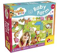 Lisciani - Carotina Baby - Mi Primer Puzzle de la Granja - Desde 1 Año | Decorado para Montar y Poblar - 18 Elementos Autocorrectivos y 5 Figuras - Lógica y Golpe de Vista - Formato 70 x 50 cm