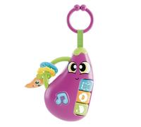 Lisciani - Carotina Baby - Sonajero Musical Berenjena - Desde 3 Meses | Juguete Electrónico para Colgar - Sonidos de Animales, Luces y Nanas - Anillos de Dentición Extraíbles - Pilas Incluidas