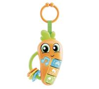 Lisciani - Carotina Baby - Sonajero Musical Zanahoria - Desde 3 Meses | Juguete Electrónico de Despertar Sensorial - Sonidos, Luces y Nanas - Anillos de Dentición Seguros - Pilas Incluidas