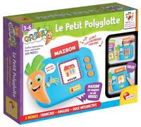 Lisciani - Carotina Le Petit Polyglotte - Juego electrónico de Habla educativa para niños de 3 a 6 años - Tarjetas interactivas 100 Palabras - Quiz francés inglés - Lector de Tarjetas con 100 Cartas