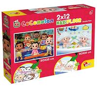 Lisciani - COCOMELON- 2 puzzles de 12 piezas - 2 x 50x35cm - Maxi Puzzle 2 en 1 - Colorear a doble cara - para niños a partir de 3 años - Desarrollo de la creatividad - fabricado en Italia