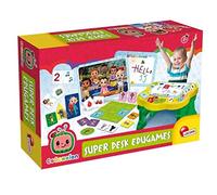 Lisciani- COCOMELON - Mesa Educativa - Juegos Educativos - para niños a partir de 2 años - Incluye Pizarra borrable, rotuladores, tarjetas - Desarrollo de la creatividad y la memoria