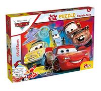 Lisciani - DISNEY CARS PUZZLE - Puzzle 3 Años con 24 Piezas MPlus - Rompecabezas Doble Cara con Reverso para Colorear - Juego Educativo para Estimular Creatividad, Coordinación y Atención