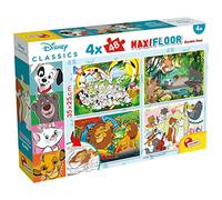 Lisciani - Disney Clásicos - Set de 4 Puzzles Educativos - Desde 3 Años | Puzzles Doble Cara 2 en 1 - Montar y Después Colorear el Reverso - Grandes Personajes Disney - 4 x 48 Piezas, 35 x 25 cm