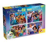 Lisciani - Disney Encanto - Set MaxiFloor de 4 Puzzles - Desde 4 Años | Lote de Rompecabezas Reversibles - 48 Fichas por Imagen y Dorso por Colorear - Paciencia, Destreza, Memoria - Mide 35 x 25 cm