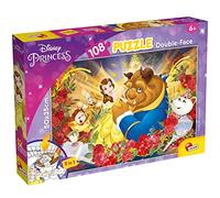Lisciani - DISNEY: La Bella y la Bestia - Puzzle de Doble Cara Anverso/Trasero con reverso para colorear - Desarrolla la motricidad - 108 Piezas - Para niños a partir de 4 años - 91683