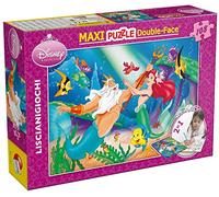 Lisciani - Disney La Sirenita - Maxi Puzzle de 108 Piezas - Desde 4 Años | Puzzle de Suelo Ilustrado - Escena Submarina con Reverso para Colorear con Rotuladores - Encajar - Formato 70 x 50 cm