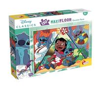Lisciani - DISNEY LILO & STITCH Puzzle MaxiFloor - 150 Piezas - Para Niños desde 6 Años - 50x70cm - Gran Puzzle Exploración Tropicale con Lilo y Stitch - Desarrolla Reflexión y Destreza