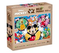 Lisciani - Disney Mickey - Puzzle Doble Cara de 24 Piezas - Desde 3 Años | Rompecabezas para Colorear - Escena del Célebre Personaje por Ensamblar - Cartón Grueso de Calidad - 24 Piezas por Montar