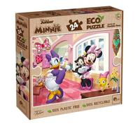 Lisciani - Disney Minnie Mouse - Puzzle Gigante 24 Piezas - Desde 3 Años | Puzzle de Suelo Doble Cara Minnie - Escena en Blanco y Negro para Colorear - Primeros Encajes y Lógica - Formato 70 x 50 cm