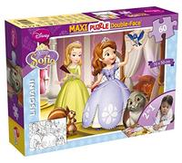 Liscianigiochi Puzzle Maxi Floor para niños de 60 Piezas 2 en 1, Doble Cara con Reverso para Colorear - Disney Sofia 46560