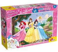 Liscianigiochi Puzzle Maxi Floor para niños de 35 Piezas 2 en 1, Doble Cara con Reverso para Colorear - Disney Princesas 66704