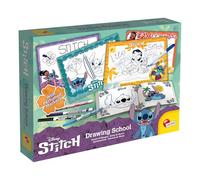 Lisciani - Disney Stitch - Kit de Dibujo y Coloreado - Desde 5 Años | Escuela de Dibujo Stitch - 4 Pizarras Borrables y Cuaderno de Ejercicios - Trazar y Paciencia - 4 Rotuladores Perfumados