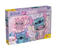 Lisciani - Disney Stitch - Puzzle 250 Piezas para niños a Partir de 7 años - Puzzle Doble Cara Stitch y Angel - Actividad 2 en 1 con Dibujo para Colorear en el Reverso - Formato 50 x 35 cm