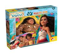 Lisciani - Disney Vaiana Oceania 2 - Puzzle 24 Piezas para niños Desde 2 años - Puzzle Maxi Floor 70 x 50 cm - Doble Cara Vaiana y Maui - Actividad 2 en 1 con Dibujo para Colorear