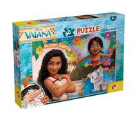 Lisciani - Disney Vaiana - Puzzle Educativo para niños Desde 4 años - 60 Piezas - Puzzle Doble Cara para Colorear en el Reverso - Formato 50 x 35 cm - Actividad Creativa Disney