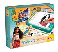 Lisciani - Estudio de Dibujo VAIANA para Niños 5+ con Mesa de Luz A4 para Calcar - Set Creativo con Plantillas, Rotuladores Perfumados y Estándar, Pegatinas, Tijeras y Carpeta - Juego de Manualidades