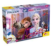 Lisciani - Frozen - Maxi Puzzle 2 en 1 de 150 Piezas - Desde 6 Años | Gran Rompecabezas de Suelo - Reverso por Colorear, Bonus Decorativo - Paciencia y Atención - Cartón Grueso de 70 x 50 cm
